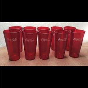 Lot of 10 Coca-Cola 24oz Red Plastic Restaurant Tumblers Cups #5224 Carlisle